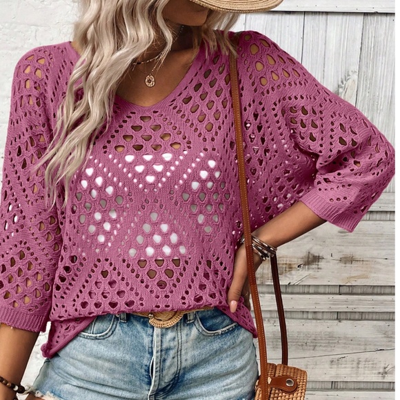 Cozy Semi Sheer Lightweight One Shoulder Top - Picture 6 of 11